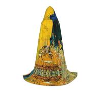 HKHLHLH Cafe Terrace At Night - Disfraz de bruja, vampiro, mago, capa con capucha para adolescentes, baile de máscaras, fiesta de Halloween, cosplay