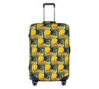 HKHLHLH Cafe Terrace at Night - Funda elástica para maleta con cremalleras laterales invisibles, protege el equipaje de arañazos del polvo, White, S