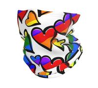 HKHLHLH Calentador de cuello con corazones del orgullo gay de color arcoíris, pasamontañas multifuncional, máscara facial de protección contra el viento para clima frío al aire libre