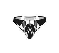 HKHLHLH Calzoncillos de bikini para hombre, diseño de banderas a cuadros, color negro y blanco, ropa interior sexy de talle bajo, bragas suaves para regalo, Negro, 3XL