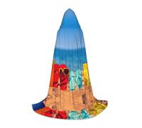 HKHLHLH Chanclas en una playa de arena, disfraz de bruja, vampiro, mago, capa con capucha para adolescentes, baile de máscaras, fiesta de Halloween, cosplay