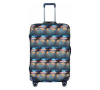 HKHLHLH Coconut Beach Sunset Hamaca con impresión elástica para maleta, con cremalleras laterales invisibles, protege el equipaje de arañazos del polvo, White, S