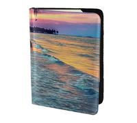 HKHLHLH Coconut Beach Sunset Hamaca Impresión 5.5 pulgadas Funda para pasaporte con organizador de tarjetas de crédito para viajes, Black, Talla única