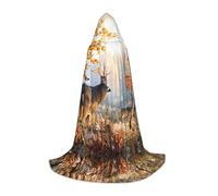 HKHLHLH Disfraz de bruja, vampiro, mago, disfraz de ciervo, vida silvestre, capa con capucha para adolescentes, baile de máscaras, fiesta de Halloween, cosplay