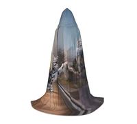 HKHLHLH Disfraz de bruja vampiro y mago de gato y reflejo, disfraz de tigre con capucha para adolescentes, baile de máscaras, fiesta de Halloween, cosplay