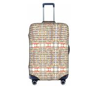 HKHLHLH Divertida colección de estantes para libros y escalera con impresión de escalera elástica con cremalleras invisibles laterales impresas, protege el equipaje de arañazos del polvo, White, XL