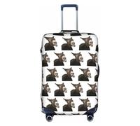 HKHLHLH Divertida funda elástica para maleta con estampado de burro con cremalleras invisibles laterales impresas, protege el equipaje de arañazos del polvo, White, XL