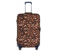 HKHLHLH Divertida funda elástica para maleta con estampado de granos de café tostados con cremalleras invisibles laterales impresas, protege el equipaje de arañazos del polvo, White, XL