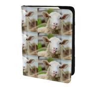 HKHLHLH Divertida lengua de oveja traviesa con estampado de animales de 5.5 pulgadas, funda para pasaporte con organizador de tarjetas de crédito para viajes, Black, Talla única