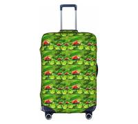 HKHLHLH Divertida mariquita sosteniendo paraguas, funda elástica para maleta con cremallera invisible lateral impresa, protege el equipaje de arañazos de polvo, White, M