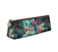 HKHLHLH Dragonfly On The Flower - Estuche para lápices para niños y niñas, estuche multifunción para lápices, para escuela, trabajo, viajes, White, Talla única, Organizador de bolsas