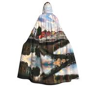HKHLHLH Dublín Irlanda Ha Penny Bridge River - Capa larga unisex con capucha para Halloween, disfraz de Halloween