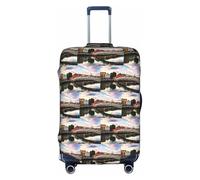 HKHLHLH Dublín Irlanda Ha Penny Bridge River - Funda elástica para maleta con cremalleras laterales invisibles, protege el equipaje de arañazos del polvo, White, XL
