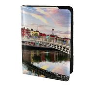 HKHLHLH Dublín Irlanda Ha Penny Bridge River - Funda para pasaporte de 5.5 pulgadas con organizador de tarjetas de crédito para viajes, Black, Talla única