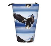 HKHLHLH Eagle - Estuche telescópico para lápices de pie, bolsa de cosméticos desplegable para niñas, niños y estudiantes, Black, Talla única, Organizador de bolsas