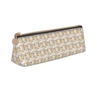 HKHLHLH Estuche de piel con estampado de cachorro maltés con cremallera, práctico estuche para lápices para niños, para la escuela y la oficina, White, Talla única, Neceser de maquillaje