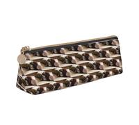 HKHLHLH Estuche de piel con estampado de gato debajo de la manta, con cremallera, práctico estuche para lápices para niños, para la escuela y la oficina, White, Talla única, Neceser de maquillaje