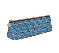 HKHLHLH Estuche de piel con estampado de globos aerostáticos con cremallera, práctico estuche para lápices para niños, para la escuela y la oficina, White, Talla única, Neceser de maquillaje