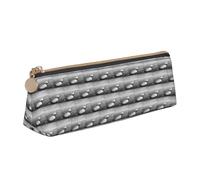 HKHLHLH Estuche de piel con estampado de piedras Zen, color gris, con cremallera, práctico estuche para lápices para niños, para la escuela y la oficina, White, Talla única, Neceser de maquillaje