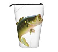 HKHLHLH Estuche para lápices de pie con hilo de pescar para comer peces, bolsa telescópica, bolsa de cosméticos, para niñas, niños y estudiantes, Black, Talla única, Organizador de bolsas