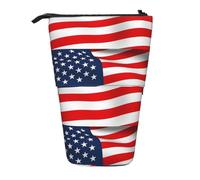 HKHLHLH Estuche para lápices patriótico de la bandera americana, estuche telescópico para cosméticos, para niñas, niños y estudiantes, Black, Talla única, Organizador de bolsas