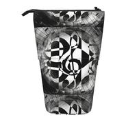 HKHLHLH Estuche telescópico con diseño de clave musical para lápices, estuche telescópico para niñas, niños y estudiantes, Black, Talla única, Organizador de bolsas