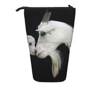 HKHLHLH Estuche telescópico con texto en inglés "Cute Goat Baby with Mother Pencil Holder Stand Pen Pouch Pop Up Cosmetics Bag for Girls Boys Student", Black, Talla única, Organizador de bolsas