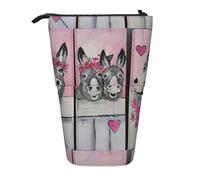 HKHLHLH Estuche telescópico para lápices, diseño de burro y flores, para niñas, niños y estudiantes, Black, Talla única, Organizador de bolsas