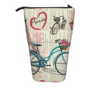 HKHLHLH Estuche telescópico para lápices, diseño de Torre Eiffel para bicicleta, para niñas, niños y estudiantes, Black, Talla única, Organizador de bolsas