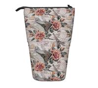 HKHLHLH Flower Paris Torre Eiffel - Estuche telescópico para lápices, bolsa de cosméticos desplegable para niñas, niños y estudiantes, Black, Talla única, Organizador de bolsas