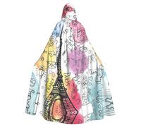 HKHLHLH French Paris Tour - Capa larga unisex con capucha de la Torre Eiffel para Halloween, disfraz de Halloween