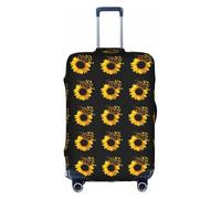 HKHLHLH Funda elástica para maleta con estampado artístico de mariposas y girasoles con cremalleras laterales invisibles, protege el equipaje de arañazos del polvo, White, XL