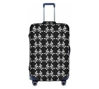HKHLHLH Funda elástica para maleta con estampado de banderas a cuadros, color blanco y negro con cremalleras invisibles laterales impresas, protege el equipaje de arañazos del polvo, White, XL