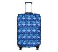 HKHLHLH Funda elástica para maleta con estampado de búho azul con cremalleras invisibles laterales impresas, protege el equipaje de arañazos del polvo, White, XL