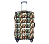 HKHLHLH Funda elástica para maleta con estampado de caballos de animales con cremalleras laterales invisibles, protege el equipaje de arañazos del polvo, White, L