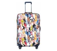 HKHLHLH Funda elástica para maleta con estampado de caballos de dibujos animados coloridos con cremalleras invisibles laterales impresas, protege el equipaje de arañazos del polvo, White, XL