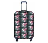 HKHLHLH Funda elástica para maleta con estampado de flores de orquídea y mariposas, con cremalleras invisibles laterales impresas, protege el equipaje de arañazos del polvo, White, XL