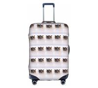 HKHLHLH Funda elástica para maleta con estampado de hipopótamo con cremalleras invisibles laterales impresas, protege el equipaje de arañazos del polvo, White, XL