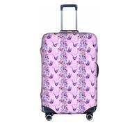 HKHLHLH Funda elástica para maleta con estampado de mariposa rosa con cremalleras invisibles laterales impresas, protege el equipaje de arañazos del polvo, White, XL