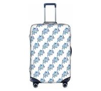 HKHLHLH Funda elástica para maleta con estampado de mariposas azules con cremalleras invisibles laterales impresas, protege el equipaje de arañazos del polvo, White, S