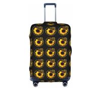 HKHLHLH Funda elástica para maleta con estampado de mariposas y girasoles con cremalleras invisibles laterales impresas, protege el equipaje de arañazos del polvo, White, XL