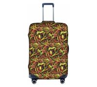 HKHLHLH Funda elástica para maleta con estampado de plantas carnívoras con cremalleras invisibles laterales impresas, protege el equipaje de arañazos del polvo, White, S