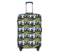 HKHLHLH Funda elástica para maleta con estampado de vacas blancas y negras con cremalleras invisibles laterales impresas, protege el equipaje de arañazos del polvo, White, XL