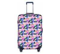 HKHLHLH Funda elástica para maleta con estampado patriótico del 4 de julio, con cremallera invisible lateral impresa, protege el equipaje de los arañazos del polvo, White, S