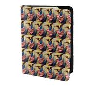 HKHLHLH Funda para pasaporte con diseño de águila y bandera de Estados Unidos de América, 14 cm, organizador de tarjetas de crédito para viajes, Black, Talla única