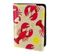 HKHLHLH Funda para pasaporte con estampado de langosta y cangrejo de 5.5 pulgadas con organizador de tarjetas de crédito para viajes, Black, Talla única