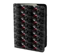 HKHLHLH Funda para pasaporte con estampado de rosas negras góticas de 5.5 pulgadas con organizador de tarjetas de crédito para viajes, Black, Talla única