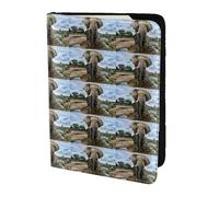 HKHLHLH Funda para pasaporte de 5.5 pulgadas con estampado de animales salvajes africanos con organizador de tarjetas de crédito para viajes, Black, Talla única