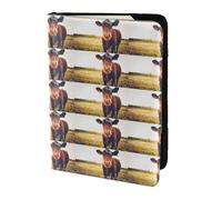 HKHLHLH Funda para pasaporte de 5.5 pulgadas con estampado de vaca animal con organizador de tarjetas de crédito para viajes, Black, Talla única