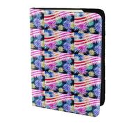 HKHLHLH Funda patriótica para pasaporte del 4 de julio con estampado de bandera estadounidense de 5.5 pulgadas con organizador de tarjetas de crédito para viajes, Black, Talla única